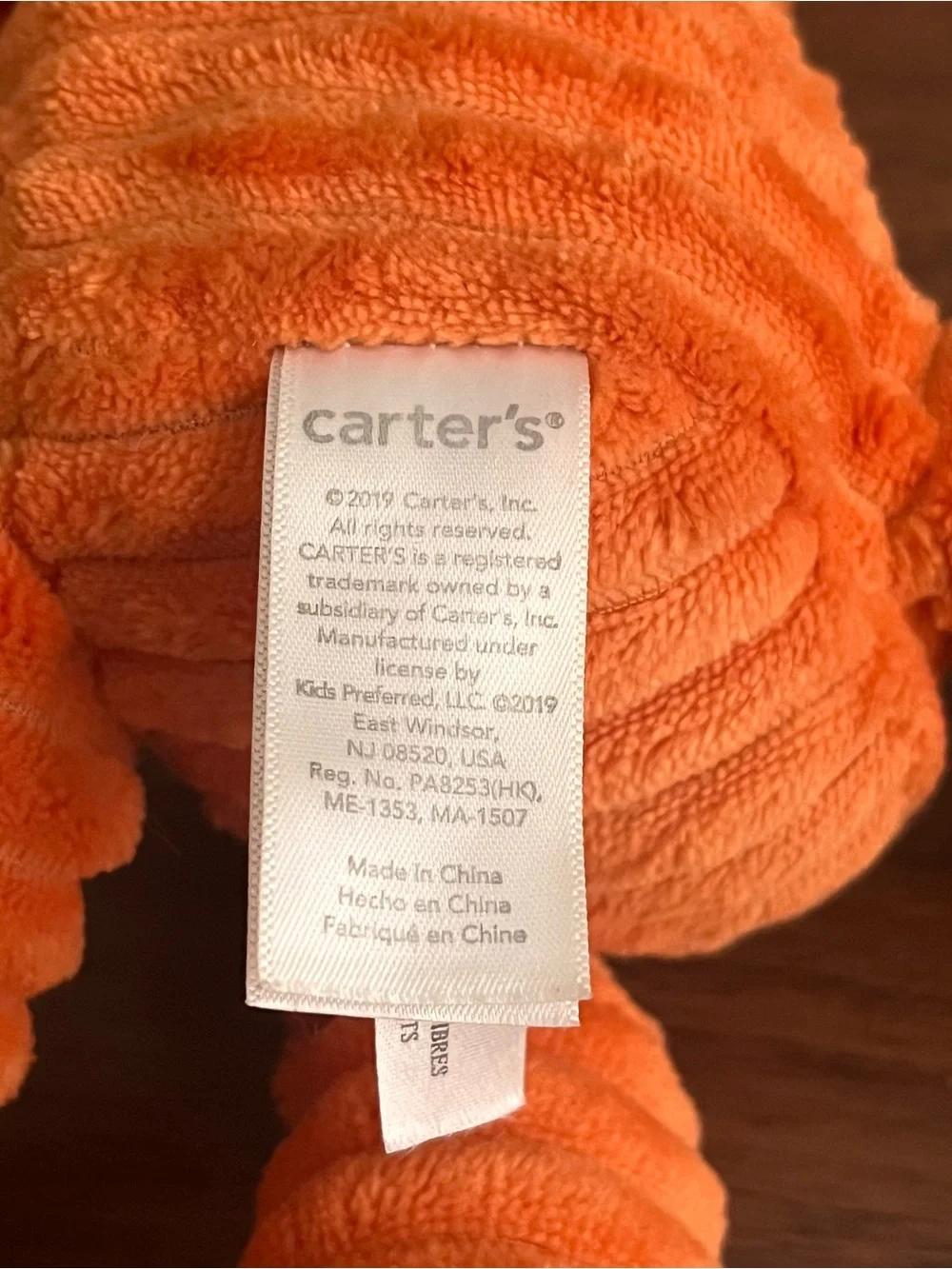 Carters Orange White Corduroy Fox 11